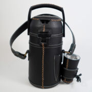 Termo Inox 1.9 Forrado Completo En Cuero Negro Napa