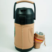 Termo Inox 1.9 En Simil Beige Graneado Con Arte Y Ñanduti
