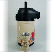 Termo Inox 1.9 En Simil Cuero Biege Con Faja Y Ñanduti