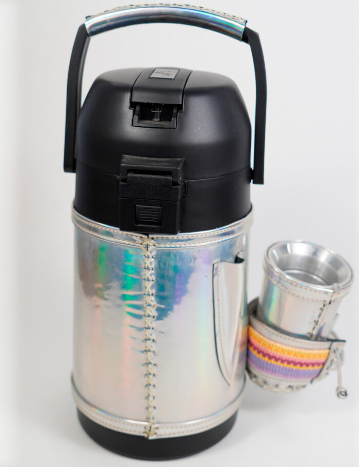 Termo Inox 1.9 En Símil Cuero Galáctico Con Faja