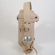 Termo Inox 1.3 Forrado Completo En Cuero Marron Japones Claro Con Ao Poi