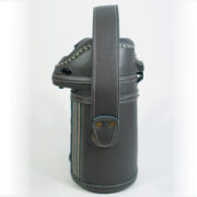 Termo Inox 1.3 Forrado Completo En Cuero Gris Graneado Con Faja