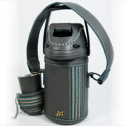 Termo Inox 1.3 Forrado Completo En Cuero Gris Graneado Con Faja