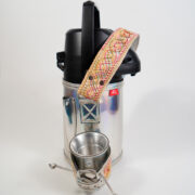 Termo Inox 1.3 En Simil Cuero Plateado Con Ao Poi