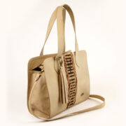 Cartera KiKi De Cuero Marron Japones Claro Con Karaguata