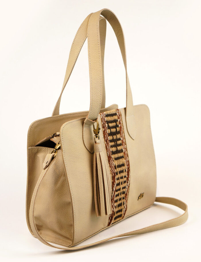 Cartera KiKi De Cuero Marron Japones Claro Con Karaguata Cartera KiKi De Cuero Marron Japones Claro Con Karaguata