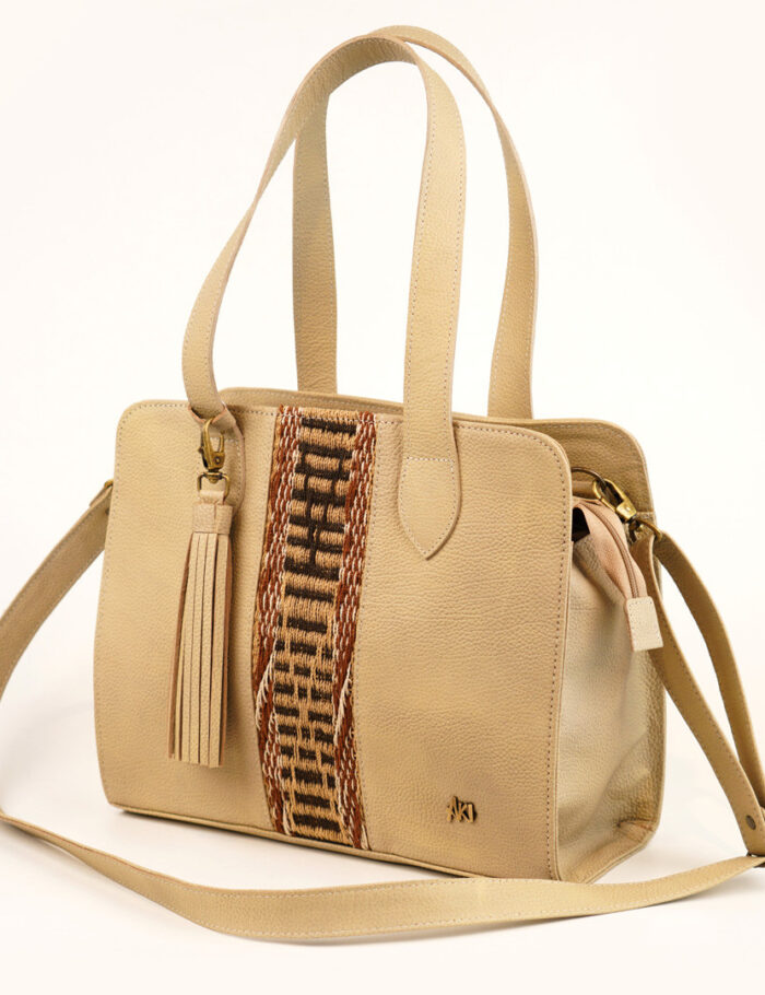 Cartera KiKi De Cuero Marron Japones Claro Con Karaguata Cartera KiKi De Cuero Marron Japones Claro Con Karaguata