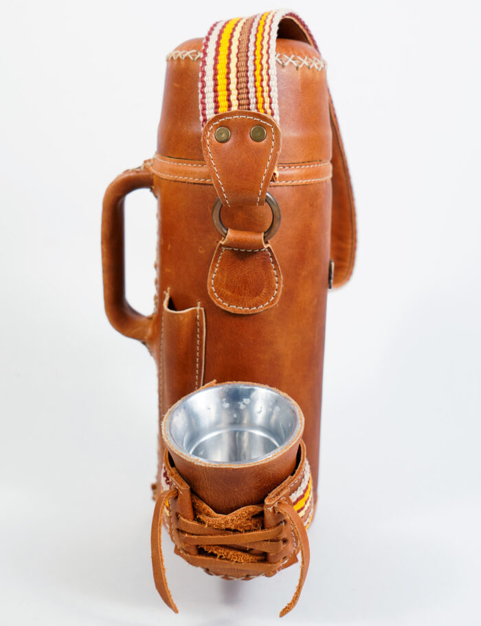 Termo Mate Alto Termolar En Cuero Suela Con Faja