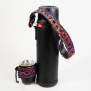 Termo Mate Inox En Simil Negro Napa Con Ao Poi