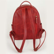 Mochila Mapiz En Cuero Rojo Gastado Premium