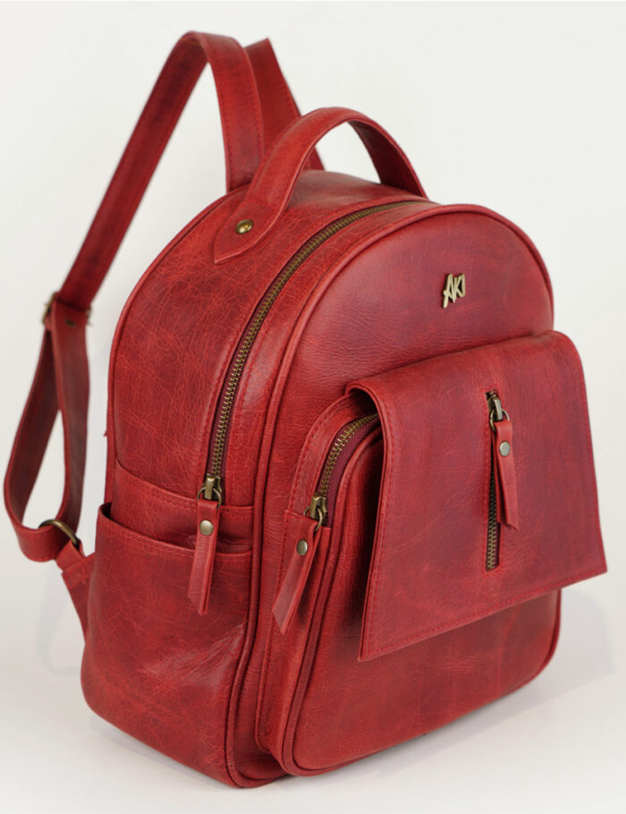 Mochila Mapiz En Cuero Rojo Gastado Premium Mochila Mapiz En Cuero Rojo Gastado Premium