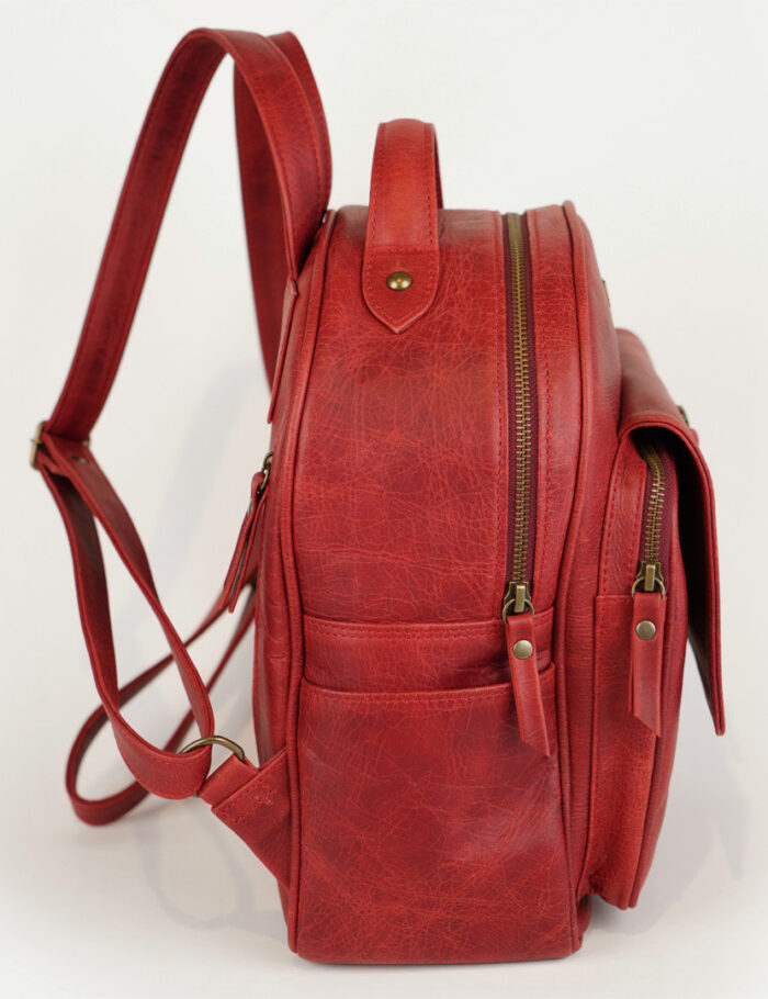 Mochila Mapiz En Cuero Rojo Gastado Premium Mochila Mapiz En Cuero Rojo Gastado Premium