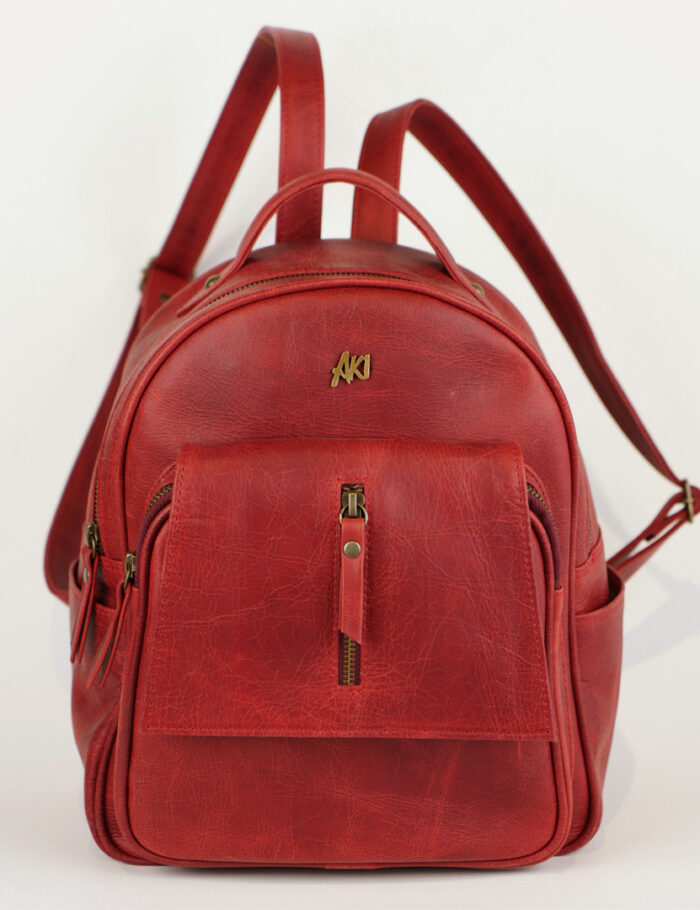 Mochila Mapiz En Cuero Rojo Gastado Premium Mochila Mapiz En Cuero Rojo Gastado Premium