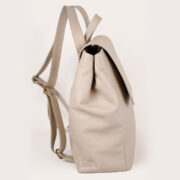 Mochilita Pulga En Cuero Color Hueso