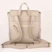 Mochilita Pulga En Cuero Color Hueso