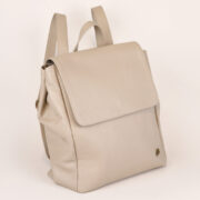 Mochilita Pulga En Cuero Color Hueso