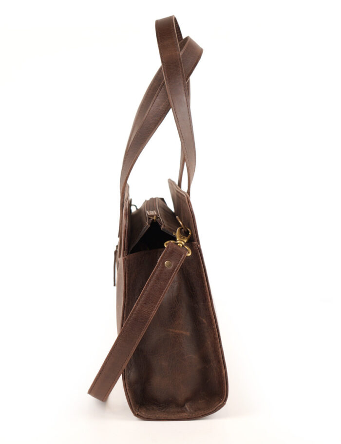 Cartera Kiki En Cuero Marron Cafe Gastado