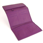 Porta Accesorio En Cuero Lila Graneado Combinado Con Lila Craquelado