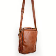 Mini Morral En Cuero Marron Rojizo