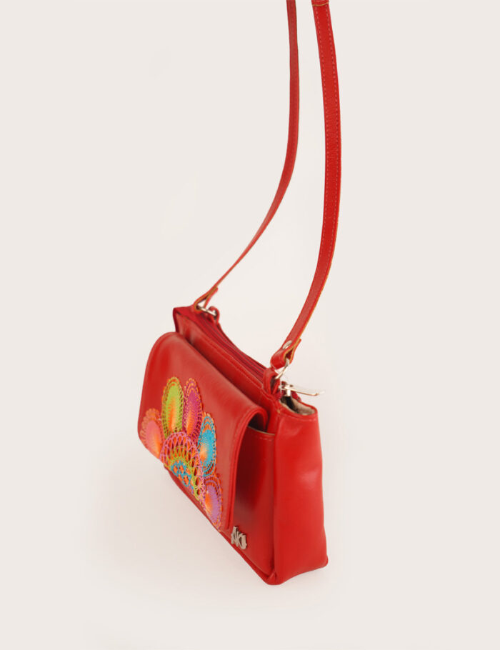 Carterita Jime En Cuero Rojo Con Ñanduti