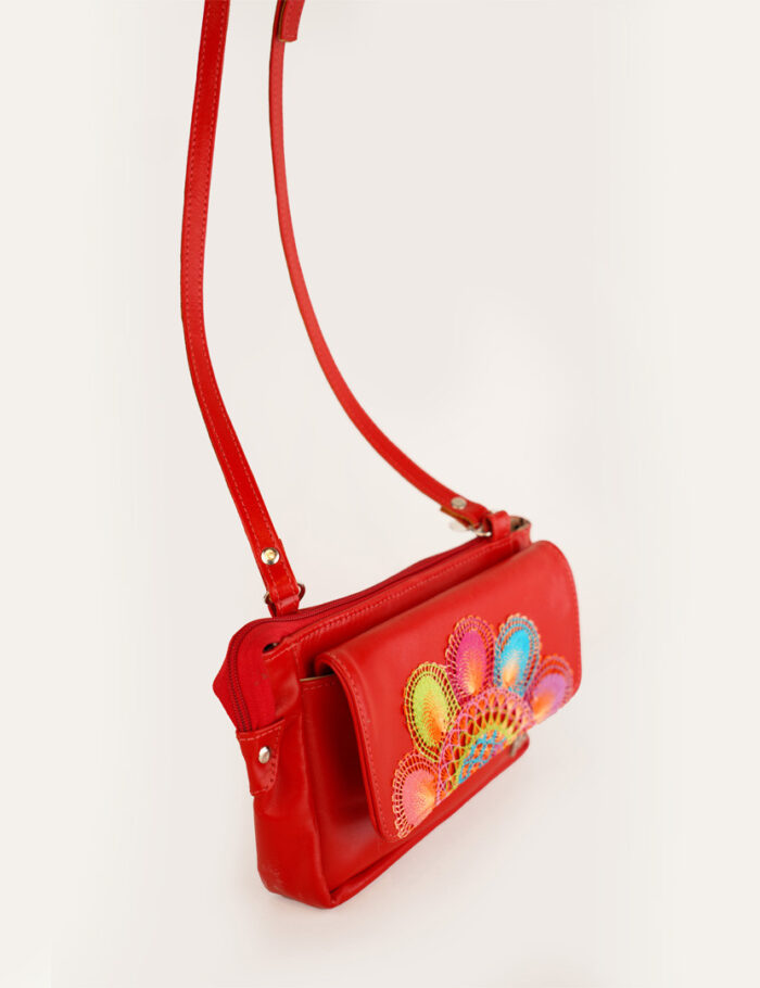 Carterita Jime En Cuero Rojo Con Ñanduti